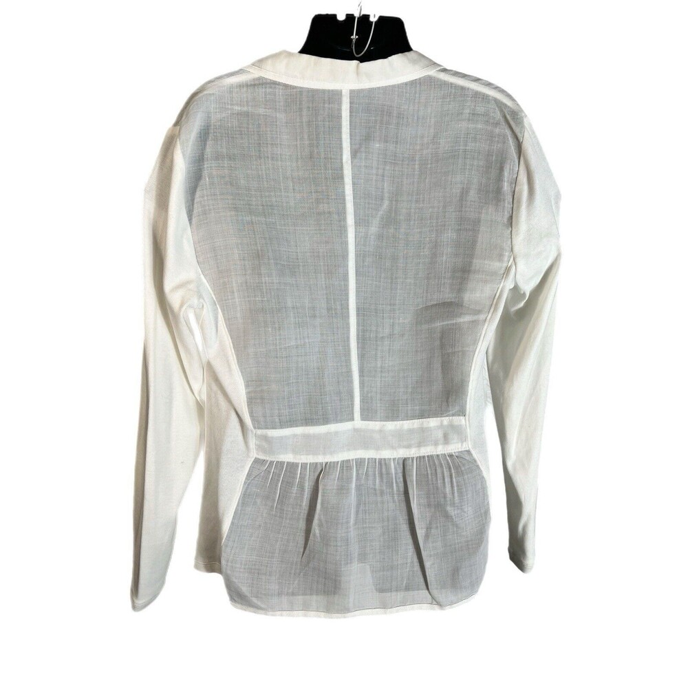 Brunello Cucinelli Jacket White Sheer Cotton M Ramie Solid Sleeves Light Cool - Picture 2 of 10